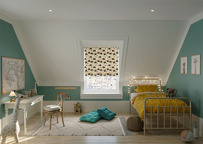 Bear Necessities, Soft Teal - Twist&Fit Roman Blind - Image 8